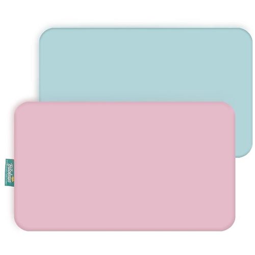 Pack and Play Sheets Fitted, 2 Pack Portable Playard | Mini Crib Sheets, Ultra Soft Microfiber Pack N Play Sheet for Boys and Girls, Pink & Aqua - playard/pack and play sheets