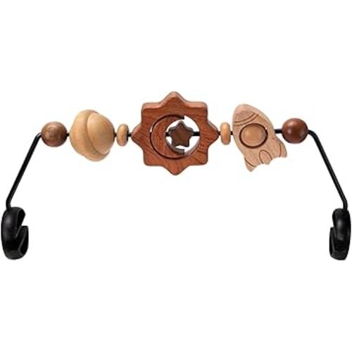 Baby Bouncer Toy Bar Wooden Compatible with Baby Bjorn, Bouncer Toy Attachment Tight and Secure Fit, So Fun to Watch, Touch and Spin for Babies All Ages - Space Exploration
