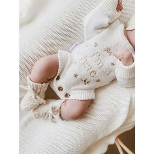 I’m Here Romper | Honey Blossom | Milk