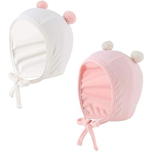 JANGANNSA Newborn Baby Hospital Hat Infant Set Head Cap Lovely Ears Belt Beanie 0-6Months