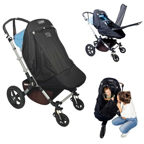 SnoozeShade Plus Extra Stroller Sun Shade & Mosquito Net – Breathable Mesh with Peek‑a‑Boo Window – Universal Fit for Travel, Umbrella & Jogging Strollers – Blocks 99% UV
