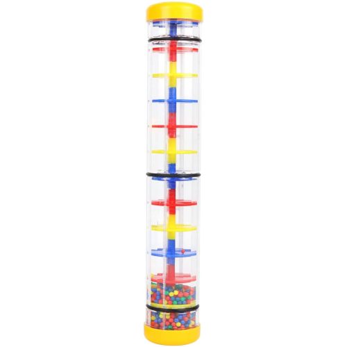 Rainmaker 12 inch Rain Stick for Babies Rattle Tube Rain Stick Shaker Music Sensory Auditory Instrument Toy for Baby Child Girl (12 inch Yellow)