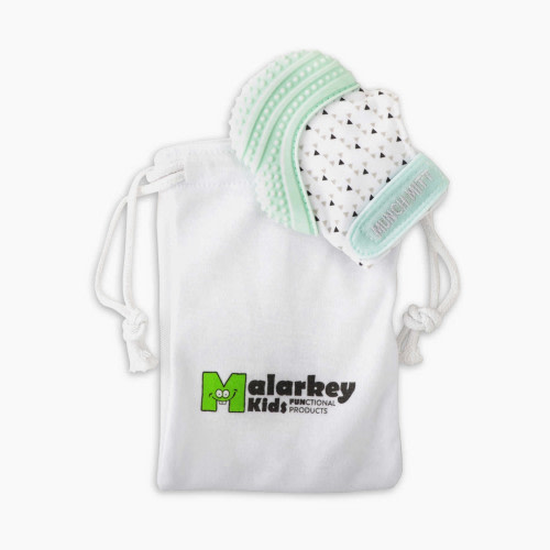 Malarkey Kids Munch Mitt - Mint Green/Triangles