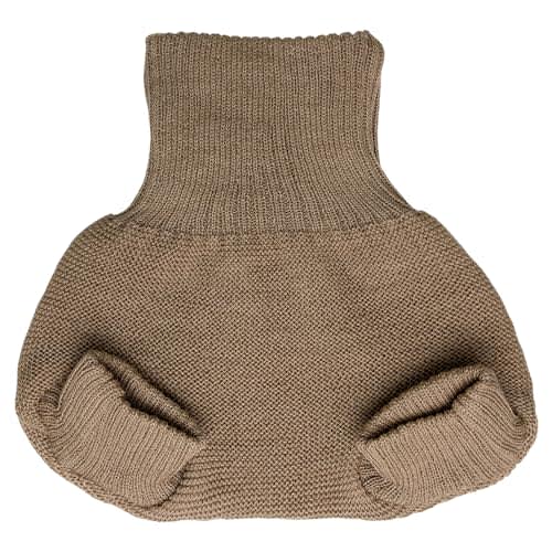 Ecoable Organic Merino Wool Diaper Cover - Overnight Knit Diaper Cover for Fitted Cloth Diaper (EU62-68, Caramel)