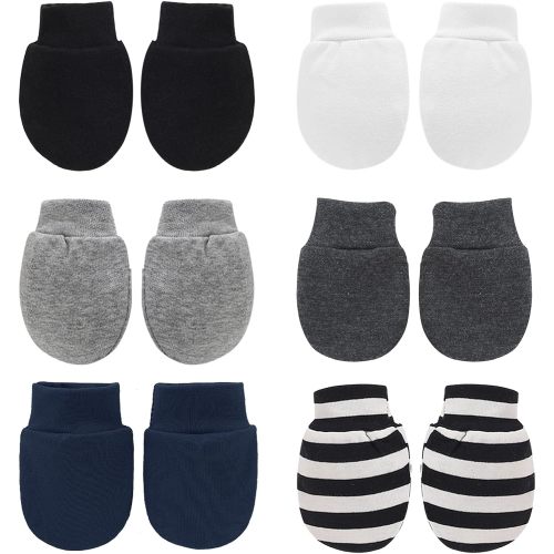 Newborn Baby Cotton Mittens Infant Toddler Gloves No Scratch Mittens Breathable Gloves for 0-6 Months Baby Boys Girls