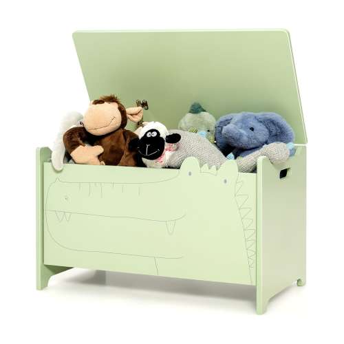 Wooden Toy Box Kids Large Trunk Chest Flip Top Storage Organizer