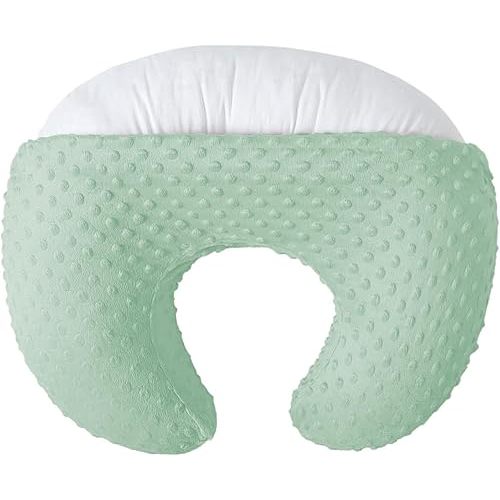 Nursing Pillow and Positioner for Breastfeeding, Ultra Soft Baby Breastfeeding Pillows for More Support for Mom and Baby, with Premium Removable Cover (Celadon)