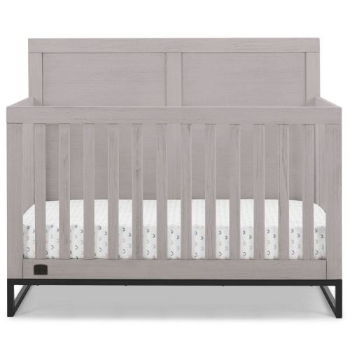 Simmons Kids' Foundry 6-in-1 Convertible Baby Crib, Color: Rustic Mist with Matte Black