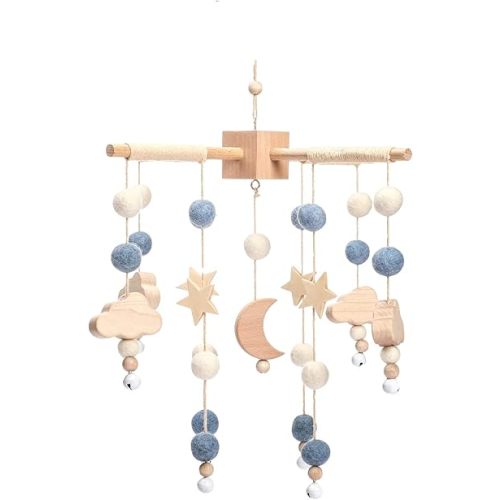 Baby Mobile for Crib | Baby Crib Nursery Mobile Star Moon for Baby Boys and Girls | Boho Nursery Decor | Baby Shower Set for Infant Bedroom Hanging Decoration Toy