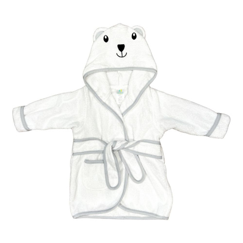Spasilk 100% Cotton Hooded Terry Bear 3D Bathrobe with Ears and Booties, Gray, One Size