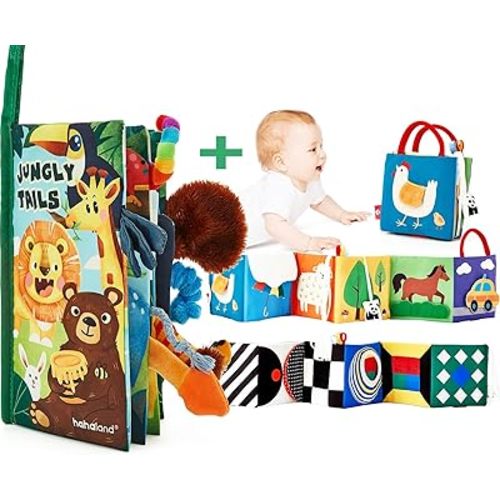 hahaland Baby Sensory Book & Tummy Time Book