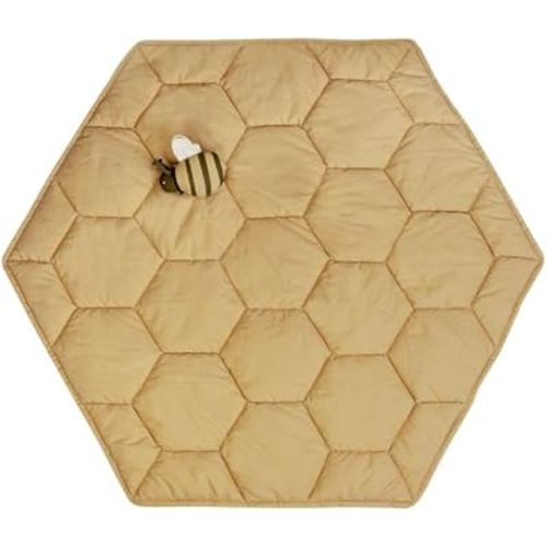 Lorena Canals Playmat Honeycomb for Kids Room. Cotton. Honey. Size: 3' 8" x 3' 8"