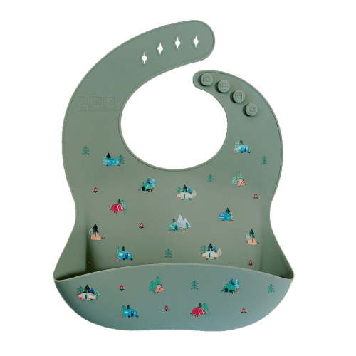 Austin Baby Co Silicone Bibs for Toddler and Babies – High Quality Mess Proof Bibs – Perfect for Travel (Camper Sage Green)