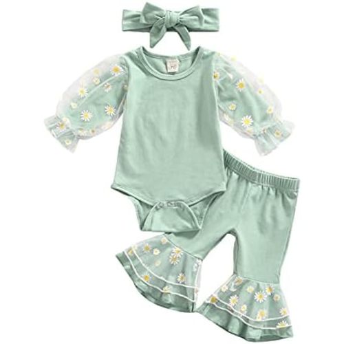 Toddler Baby Girl Fall Winter Clothes Newborn Infant Floral Pullover Sweatshirt T-Shirts+Pants 3PCS Outfits Set