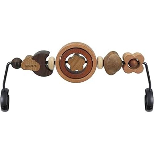 Baby Bjorn Bouncer Toy Bar - Toy Bar for Baby Bouncer Soft & Bliss, Easy to Attach and Remove, 360°Rotating Natural Wooden Toys, Exciting Design for Curious Babies, Circular Natural Wood