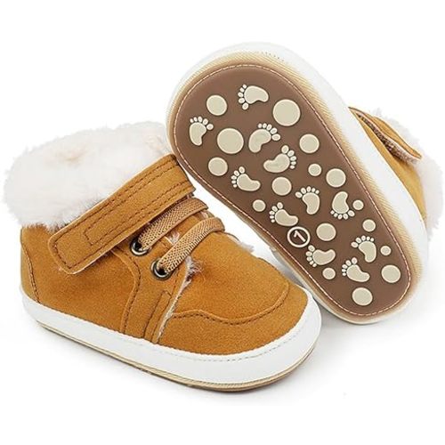 Clowora Baby Boys Girls Shoes Non-Slip Rubber Sole Sneakers Infant First Walking Toddler Crib Shoes Newborn Loafers Flats.