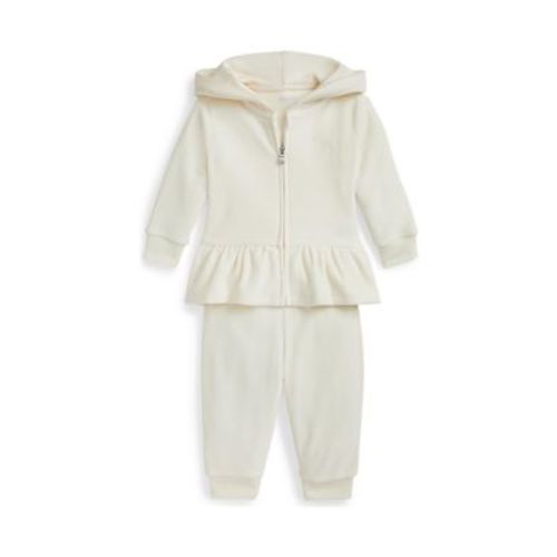 Baby Girls Velour Hoodie & Jogger Pants Set