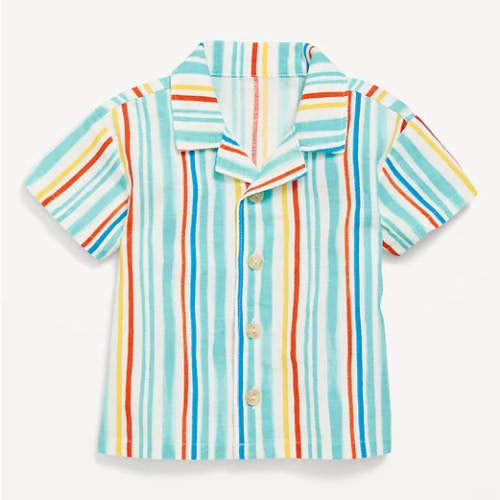 Printed Short-Sleeve Linen-Blend Shirt for Baby