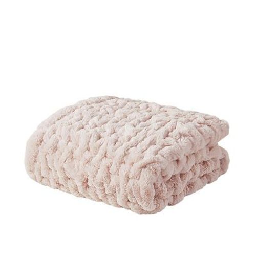 Madison Park Ultra Soft Ruched Faux Fur Throw Blanket