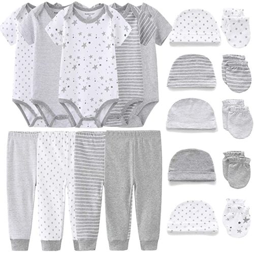 Unisex Baby Layette Essentials Giftset Clothing Set 19-Piece - Gray2 - 0-3 Months