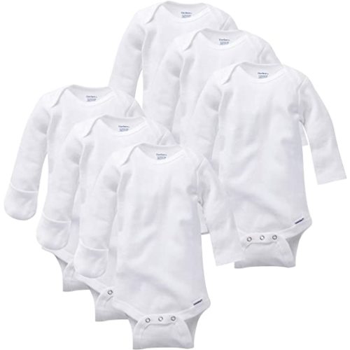 Gerber unisex-baby Multi-pack Long-sleeve Onesies Bodysuit Mitten Cuff Sizes - 0-3 Months - 6-pack Mitten Cuff