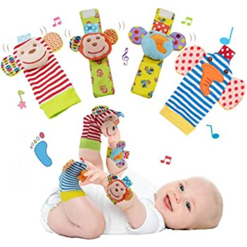 Baby Infant Rattle Socks Toys for Babies 0-3-4-5-6 Months, Newborn Sensory Soft Toys for 0-3-6 Months Old, Boy Girl Developmental Gift Toys