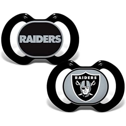 Baby Fanatic Officially Licensed Unisex Pacifier 2-Pack - Las Vegas Raiders NFL