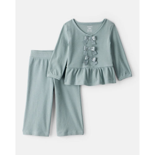 Baby Girl 2-Piece Long-Sleeve Tee & Pant Set - Green - Carter's | Carter's