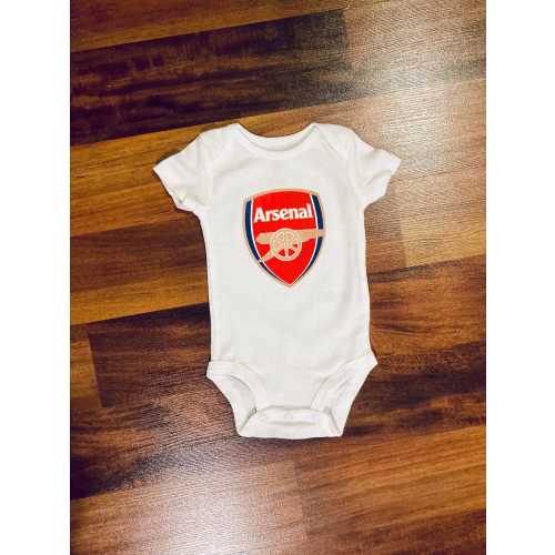 Arsenal Soccer Baby Outfit - White Baby, Infant or Toddler Gift