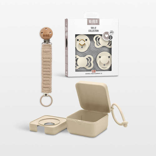 BIBS Try It Collection Ivory Pacifier 4-Piece Gift Set