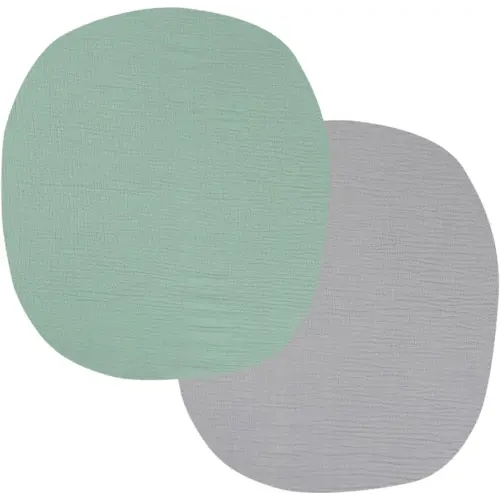 Onacosht Muslin Bassinet Sheets 24" x21" Compatible with Graco Pack ‘n-Play Dome LX Bassinet, Small Round Bassinet Sheets 2 Pack 100% Cotton Grey and Green