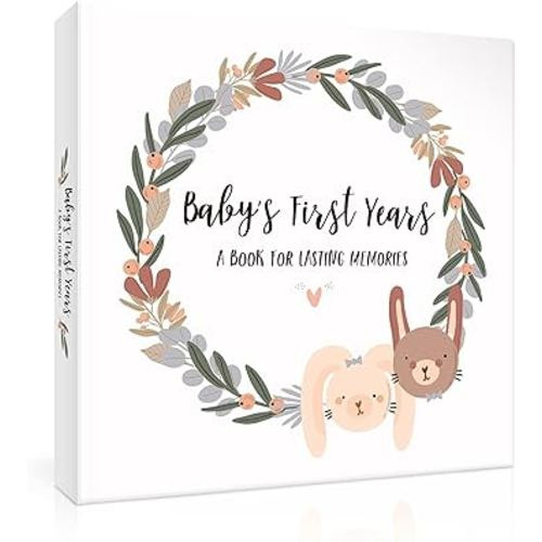 Keepsake Baby Memory Book for Boys and Girls – Timeless First 5 Year Gender Neutral Journal Scrapbook or Photo Album - A Milestone to Record Every Event from Birth Age