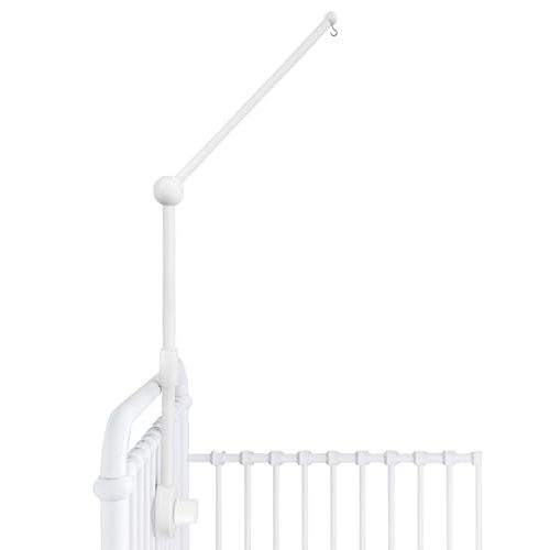 Crib Mobile Arm - Wooden Baby Mobile Hanger for Crib (31 inch, 100% Natural Beech Wood) - Mobile Holder for Crib Strong Anti Slip Attachment - Mobile Stand for Crib Nursery Décor (White)