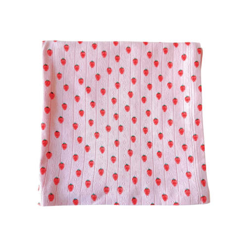 Pink Strawberry / Organic Pointelle Swaddle