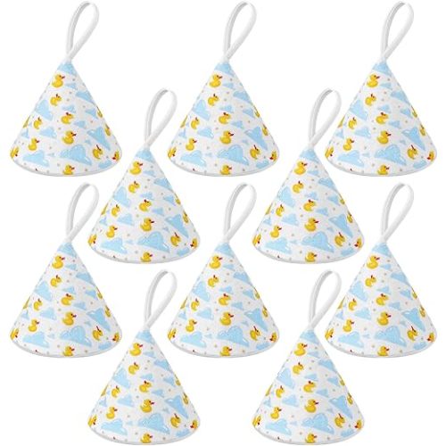 10 Pcs Pee Covers Baby Boy Reusable Pee Shield Cap for Baby Boy Yellow Ducky Pattern Blue Covers Strong Water Absorption Diaper Changing Accessory for Boys Newborn Gift