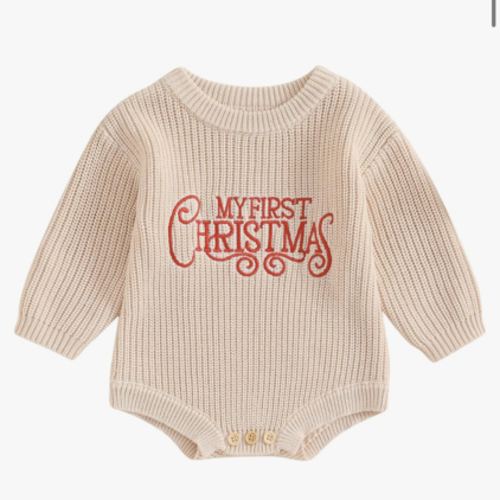 Adobabirl Baby Girl Boy Knitted Sweater Bubble Romper Long Sleeve Jumpsuit Festival Outfit Fall Winter Spring Clothes