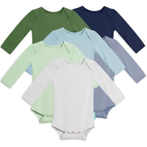 PurComfy Supersoft Long Sleeve Baby Bodysuits, Premium Bamboo Rayon Bodysuit Unisex Boy Girl 0-3-6-9-18-24 months