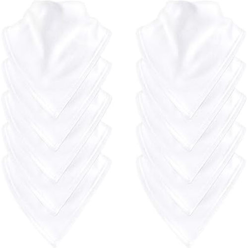 Touched by Nature Unisex Baby Organic Cotton Bandana Bibs, White, One Size