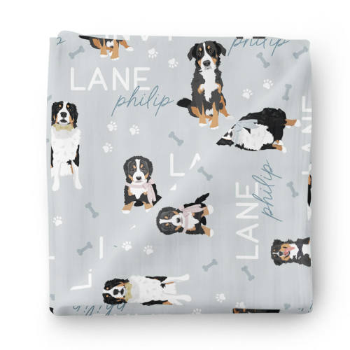 Personalized Baby Name Swaddle Blanket | Dog Breeds