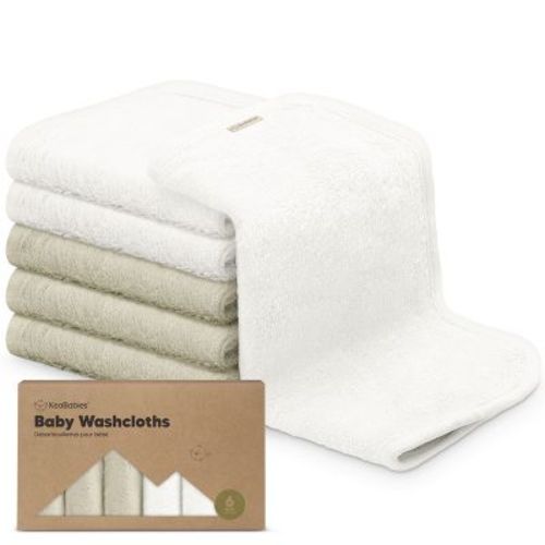 6pk Deluxe Baby Washcloths, Organic And Soft Baby Wash Cloth, Baby Bath Towel, Face Cloths (pistachio)