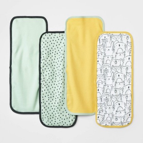 Baby 4pk Modern Hues Burp Cloth - Cloud Island™ Yellow