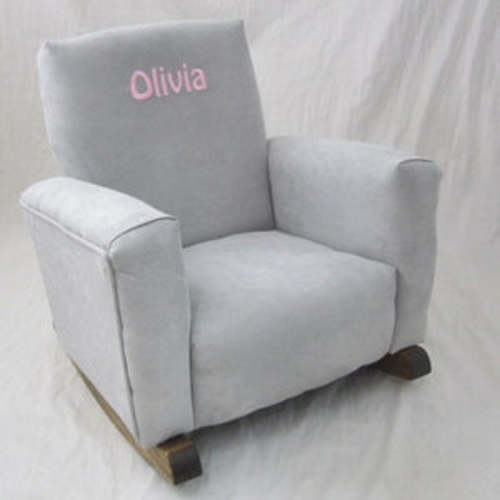 Upholstered Toddler Sized Rocker Gray / Navy – The Present Event