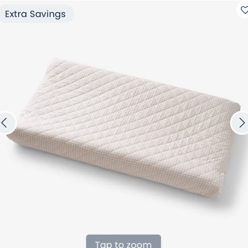 Ditsy Gingham Classic Cool Organic Cotton Percale Quilted Changing Pad Cover