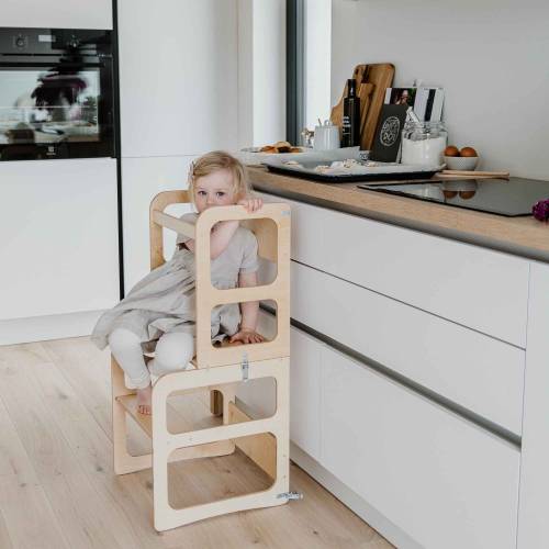 2-in-1 Kitchen tower, Montessori kitchen tower Kitchen stool Toddler step stool Kid Step Stool Activity tower Weaning table for kids