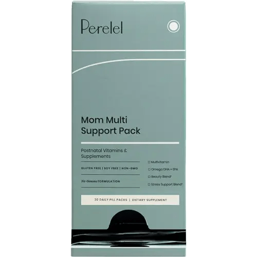 Perelel Mom Multi Support Pack - Postnatal Vitamins for Women to Support Post Partum, Breastfeeding + Early Motherhood* - Gluten, Soy and Dairy-Free Non-GMO (30 Daily Pill Packs)