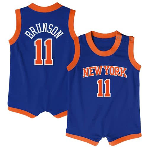Jalen Brunson New York Knicks NBA Infants 12-24 Months Blue Icon Edition Romper Onesie Player Jersey