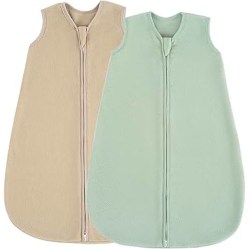 JELLYMONI Fleece Baby Sleep Sack 6-12 Months, 2 Pack 1.5 TOG Baby Wearable Blanket Winter Infant Sleeping sack with 2-Way Zipper, Warm Toddler Sleep Sack