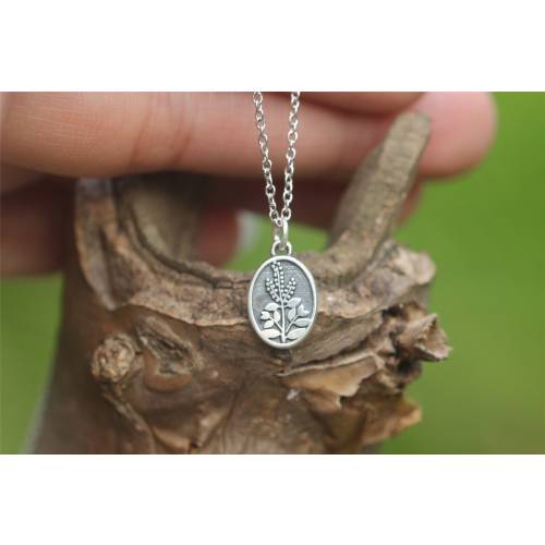 925 silver holy basil necklace, tulsi necklace