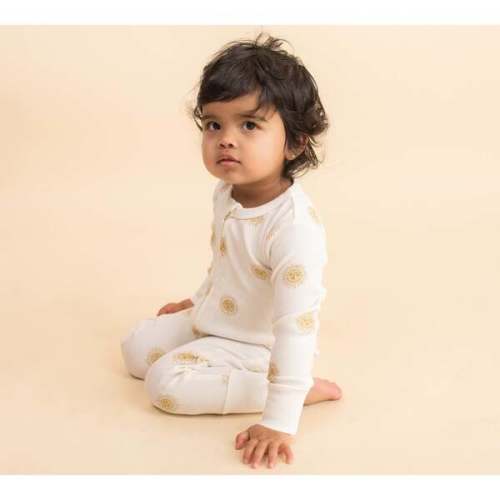 Organic 2-Way Zip Romper, Summer Sun - Makemake Organics 3-6m | Maisonette