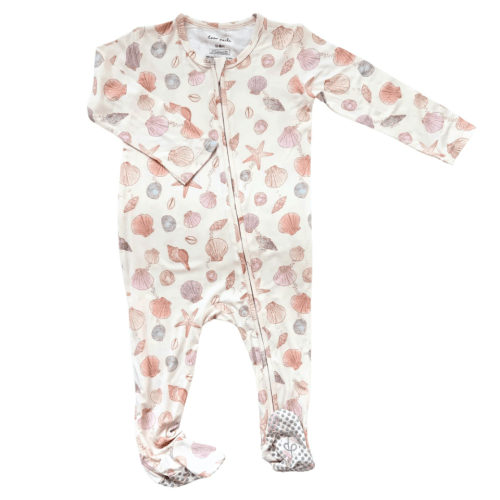 Footie Zippered One Piece in Shellebrations – Dear Perli